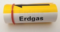Klebebezeichnungsbänder Farbe gelb für Erdgas