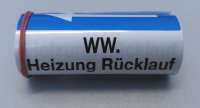 Klebebezeichnungsbänder Farbe blau für WW. Heizung RL