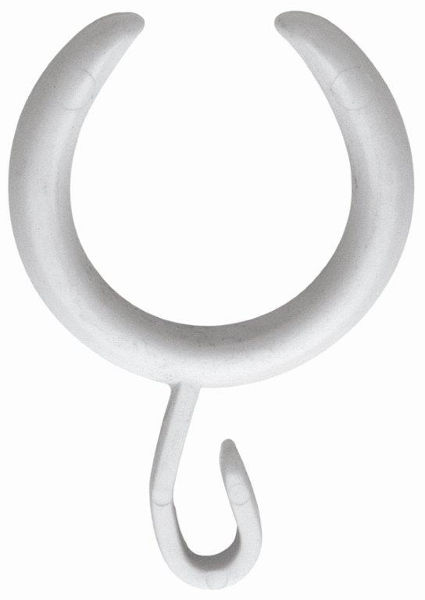 Brausevorhang Ring rund Ø32mm offen aus Kunststoff weiß Bild zum Schließen anklicken