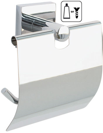 WC-Papierhalter mit Deckel Serie "Lahti" chrom eckig Bild zum Schließen anklicken