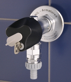 Frostsichere Auslaufarmatur 1/2" 250-475mm mit Schlüsseloberteil Bild zum Schließen anklicken