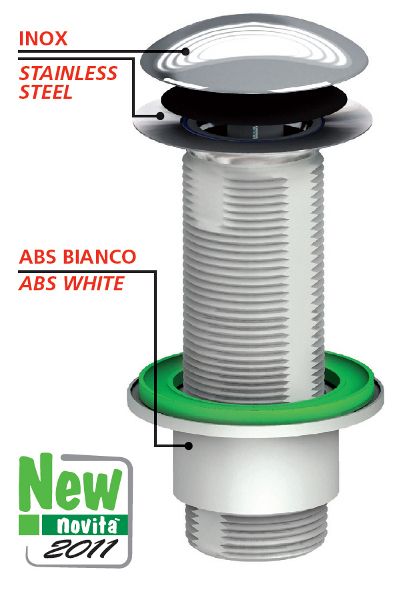 Ablaufgarnitur 5/4" x 10-70 mm ABS weiß mit Niro-Platte Bild zum Schließen anklicken