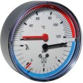 Thermo-Manometer TM80 mit Serviceventil 0 - 4 bar, 20 - 120 °C