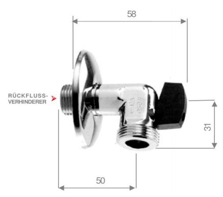 Geräteanschluss-Kugelventil 1/2 x 3/4 Securex [643.12.34] - VCP  Sanitärgroßhandel