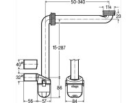 Viega Raumspar-Ablaufsiphon 5/4" x DN32/40