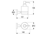 Seifenspender Serie gamma_300 mit Pumpe, Wandbefestigung,...