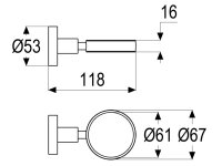 Glaswandhalter Serie gamma_300 mit Wandbefestigung, ohne...