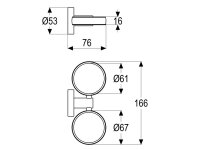 Doppelglaswandhalter Serie gamma_300 mit Wandbefestigung,...