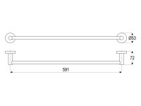 Badetuchhalter 600 Serie gamma_300 mit Wandbefestigung,...