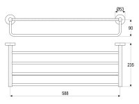 Handtuchablage Serie gamma_300 mit Badetuchhalter,...