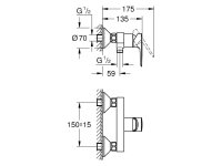 GROHE Einhand-Brausebatterie BauEdge ohne Brausegarnitur...