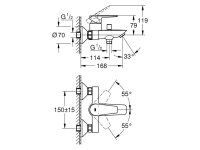 GROHE Einhand-Wannenbatterie BauEdge ohne Brausegarnitur...