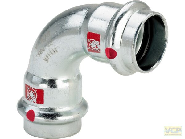 Viega Bogen 90 Grad mit SC Prestabo 1116 in 54mm Stahl verzinkt