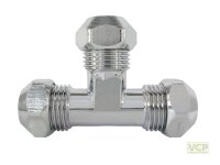 Kupplung T-Stück 3x 3/8"x 8mm QV verchromt