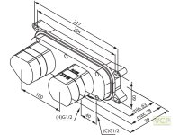 Waschtisch Unterputz-Box, Einbauteil, Hebel L/R Blank