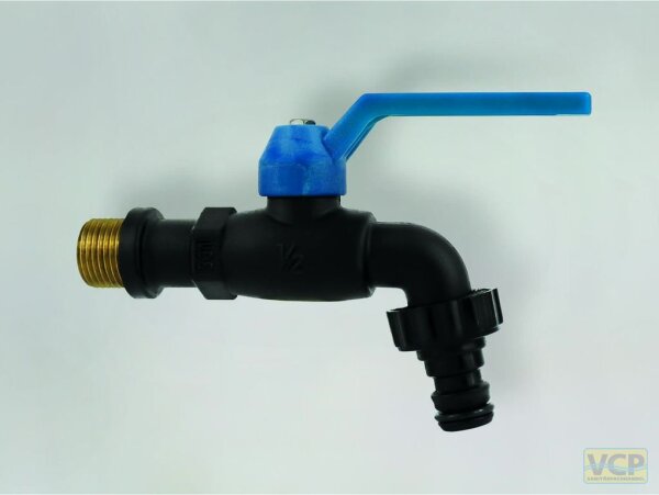 Polyamid-Kugelauslaufventil 1/2" mit Steckkupplung