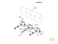 Concealed box with two 1-way valves, verdecktes TMC 1 Winkel 2 x Einweg Ventilen
