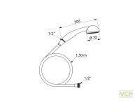 DELABIE – Einmalbrausegarnitur gelb 1500mm, 25...