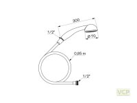 DELABIE – Einmalbrausegarnitur gelb 850mm, 25...