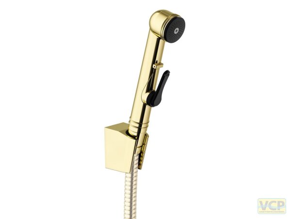 SELBSTSCHLIEßENDE HANDBRAUSE, MIT HALTER EDELMESSING