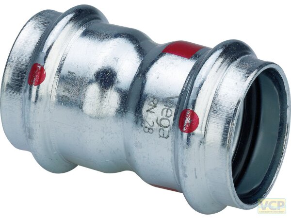 Viega Muffe mit SC Prestabo 1115 in 22mm Stahl verzinkt
