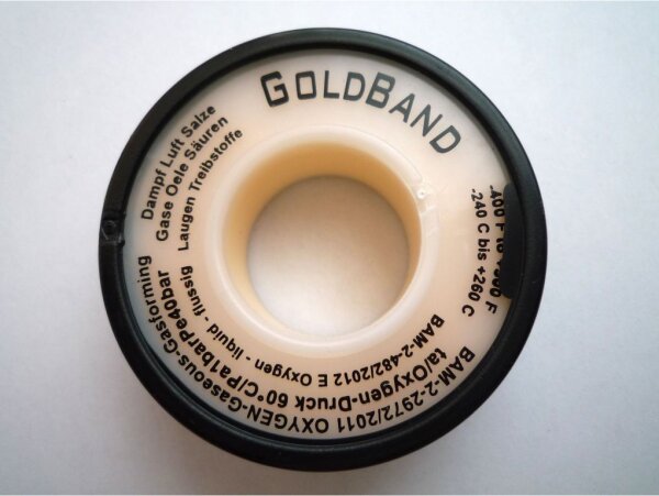 GoldexBand PTFE Dichtungsband 12x0,1mm 13,30 lfm DVGW CERT ZP 5143