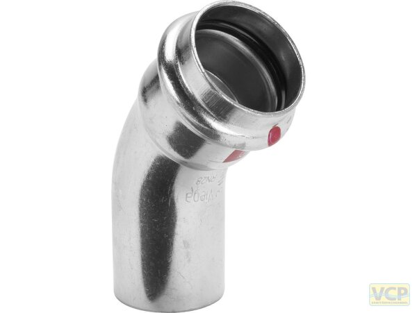Viega Bogen 45 Grad mit SC Prestabo 1126.1 in 15mm Stahl verzinkt