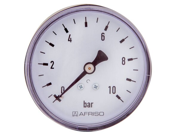 Manometer 0 - 10bar Ø 63mm 1/4"Ag hinten