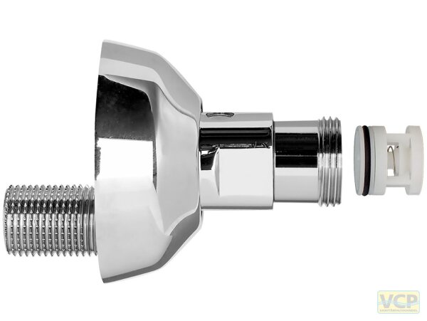 Exzenter-Anschluss absperrbar 3/4" x 3/4" chrom ±17mm L=100mm mit RV, per Stk.