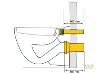 PE-Wand-WC-Anschlussgarnitur DN90 mit U-Scheibe...