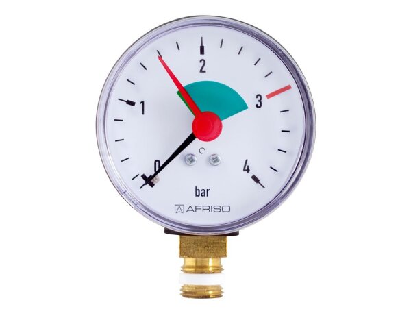 Manometer 0 - 4bar Ø 63mm 1/4"Ag unten