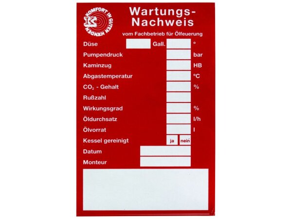 Wartungsetiketten Öl 75 x 120 mm selbstklebend