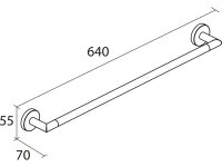 Badetuchstange Metall 640 mm Serie Oslo rund Edelstahloptik