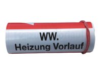 Klebebezeichnungsband WW-Heizung VL Farbe rot DIN2404...