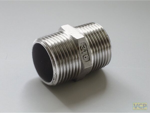 Doppelnippel Edelstahl 4"