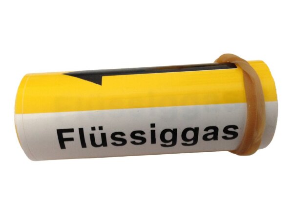 Klebebezeichnungsband Flüssiggas Farbe gelb DIN2404 -40°C bis +70°C