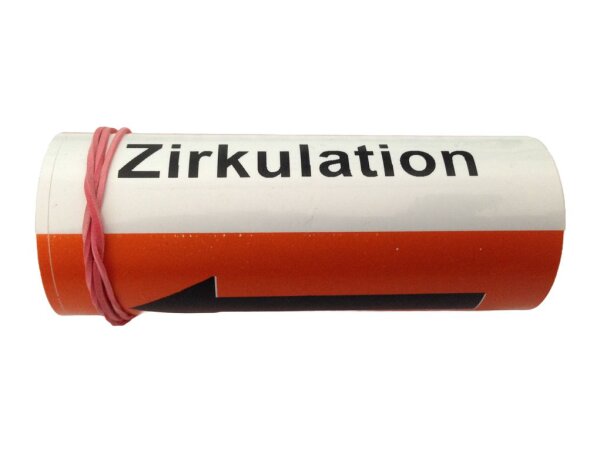 Klebebezeichnungsband Zirkulation Farbe orange DIN2404 -40°C bis +70°C