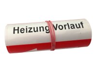 Klebebezeichnungsband Heizung VL Farbe rot DIN2404...