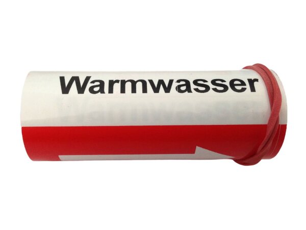 Klebebezeichnungsband Warmwasser Farbe rot DIN2404 -40°C bis +70°C