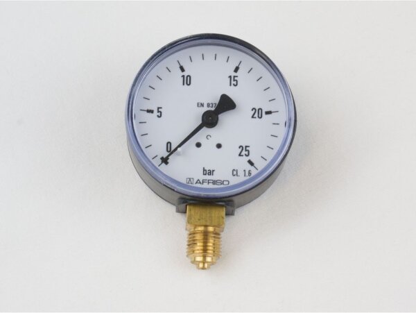 Manometer 0 - 25bar Ø 63mm 1/4"Ag unten